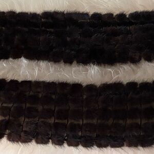 Vintage Genuine Dark Brown Mink Fur Scarf | Saks Fifth Avenue NYC | 1996